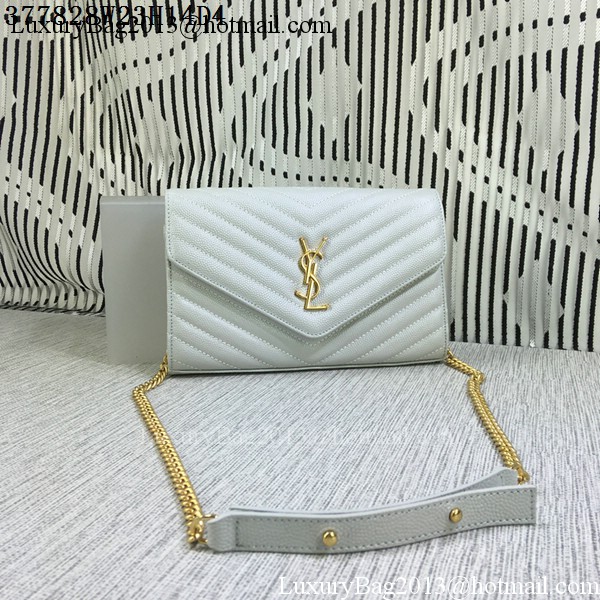 YSL Classic Monogramme Flap Bag Cannage Pattern Y377828L OffWhite