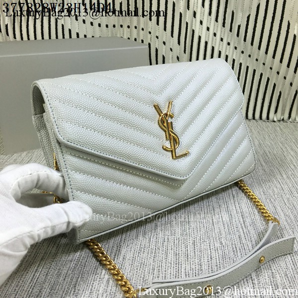 YSL Classic Monogramme Flap Bag Cannage Pattern Y377828L OffWhite