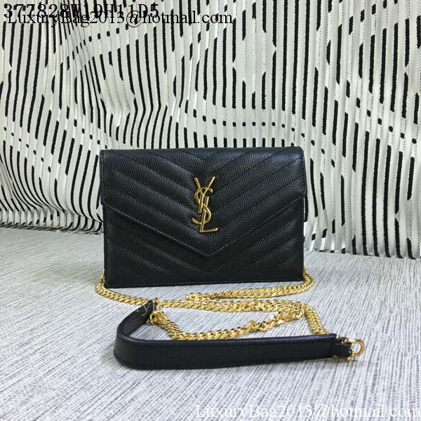 YSL Classic Monogramme Flap Bag Cannage Pattern Y377828S Black