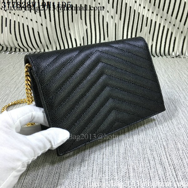 YSL Classic Monogramme Flap Bag Cannage Pattern Y377828S Black