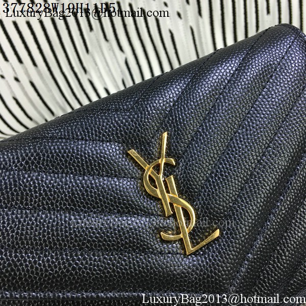 YSL Classic Monogramme Flap Bag Cannage Pattern Y377828S Black