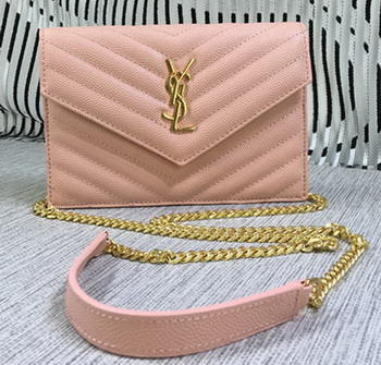 YSL Classic Monogramme Flap Bag Cannage Pattern Y377828S Pink