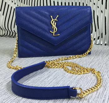 YSL Classic Monogramme Flap Bag Cannage Pattern Y377828S Royal