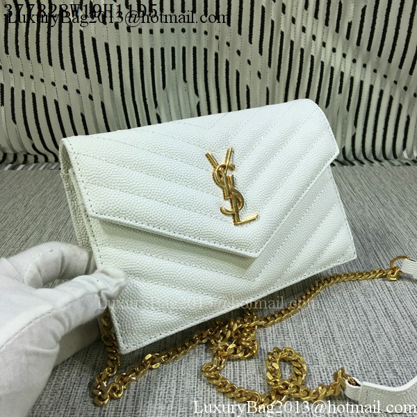 YSL Classic Monogramme Flap Bag Cannage Pattern Y377828S White