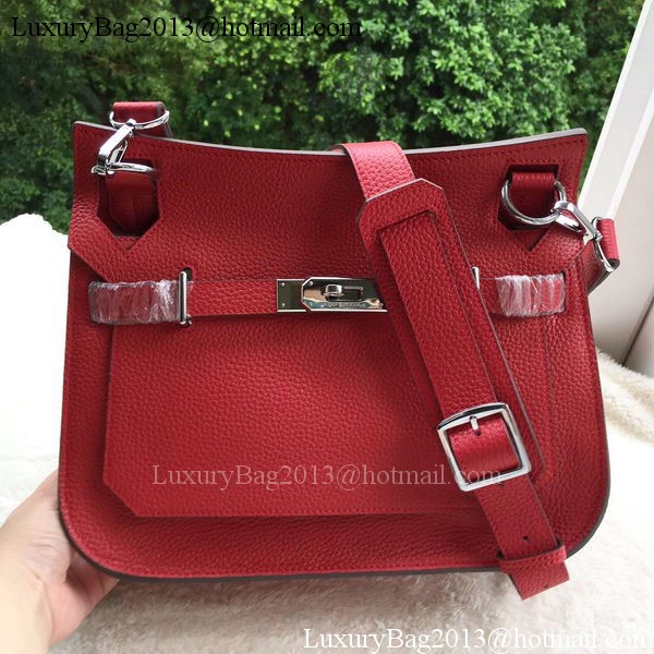 Hermes Jypsiere 31CM Shoulder Bag Calfskin Leather H0880 Red