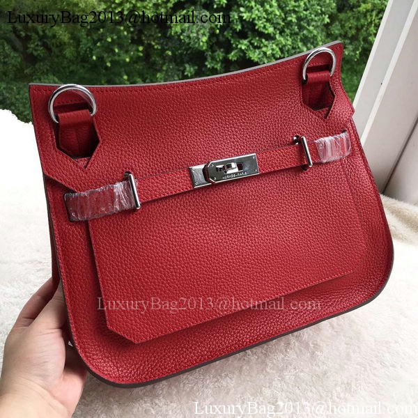 Hermes Jypsiere 31CM Shoulder Bag Calfskin Leather H0880 Red