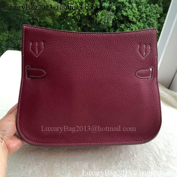 Hermes Jypsiere 31CM Shoulder Bag Calfskin Leather H0880 Wine