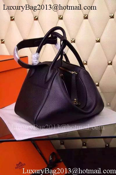 Hermes Lindy 30CM Leather Shoulder Bag H0881 Black