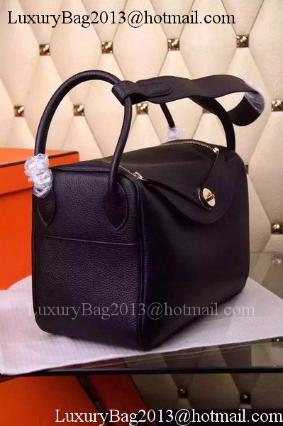 Hermes Lindy 30CM Leather Shoulder Bag H0881 Black