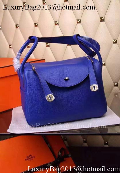 Hermes Lindy 30CM Leather Shoulder Bag H0881 Blue