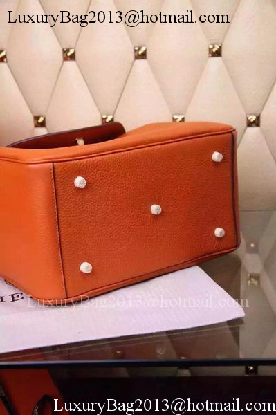 Hermes Lindy 30CM Leather Shoulder Bag H0881 Orange