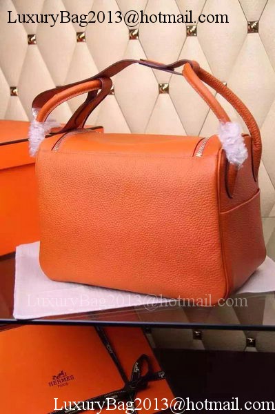 Hermes Lindy 30CM Leather Shoulder Bag H0881 Orange