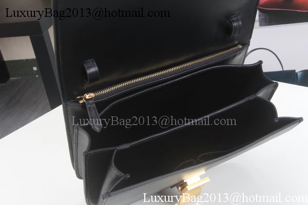 Celine Classic Box Flap Bag Calfskin Leather C3369 Black