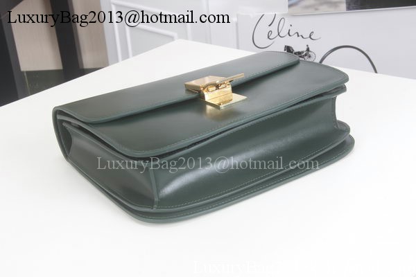 Celine Classic Box Flap Bag Calfskin Leather C3369 Green