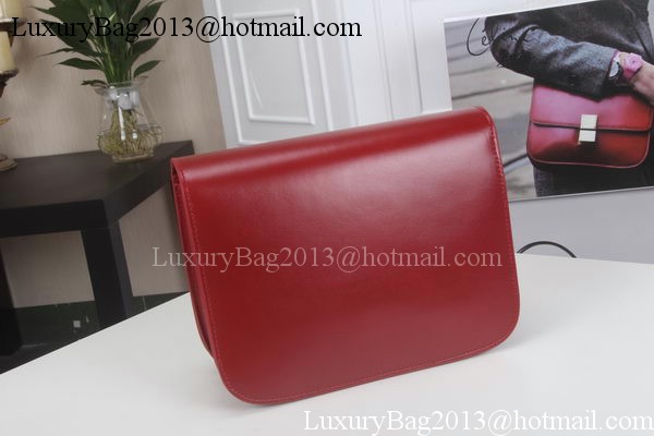 Celine Classic Box Flap Bag Calfskin Leather C3369 Red