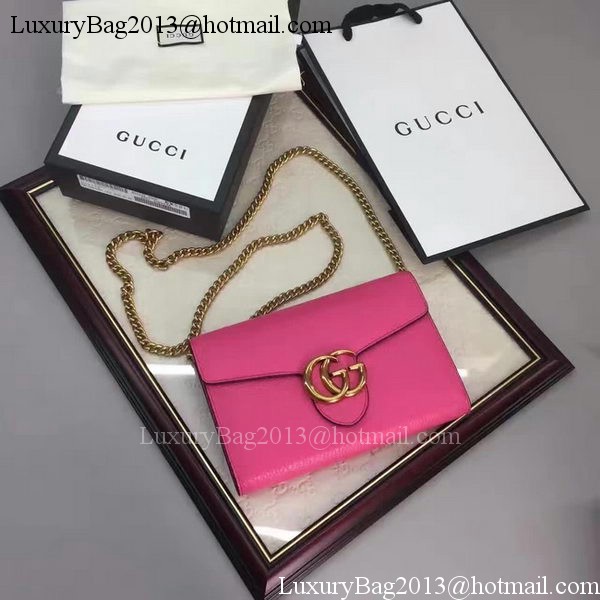 Gucci GG Marmont Leather mini Chain Bag 401232 Rose