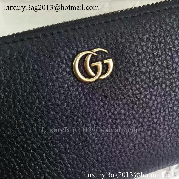 Gucci Leather Zip Around Wallet 456117 Black