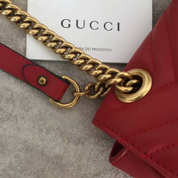 Gucci Now GG Marmont Mini Shoulder Bag 446744 Red