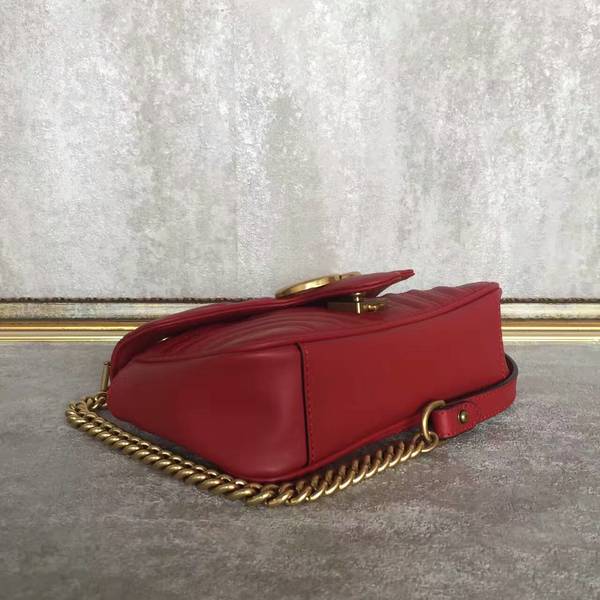 Gucci Now GG Marmont Mini Shoulder Bag 446744 Red