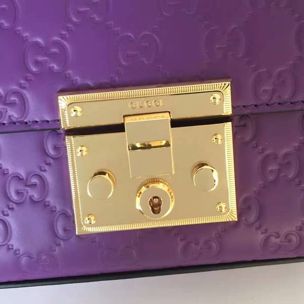 Gucci Padlock Gucci Signature Mini Shoulder Bag 409487A Purple