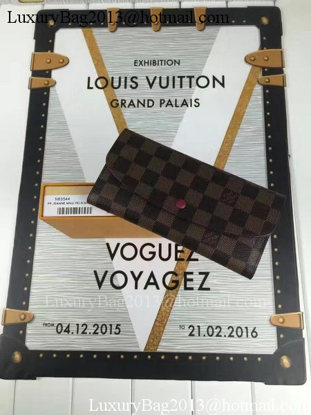 Louis Vuitton Damier Ebene Canvas Emilie Wallet N60696