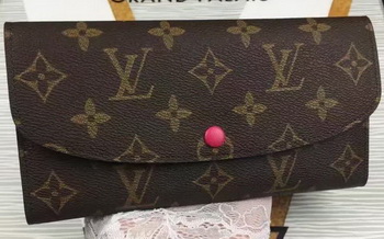 Louis Vuitton Monogram Canvas Emilie Wallet M60696 Red