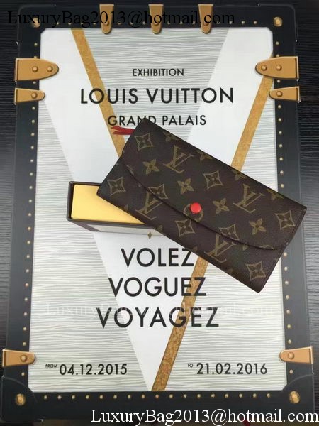 Louis Vuitton Monogram Canvas Emilie Wallet M60696 Red