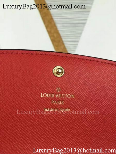 Louis Vuitton Monogram Canvas Emilie Wallet M60696 Red Louis Vuitton Monogram Canvas Emilie Wallet M60696 Red
