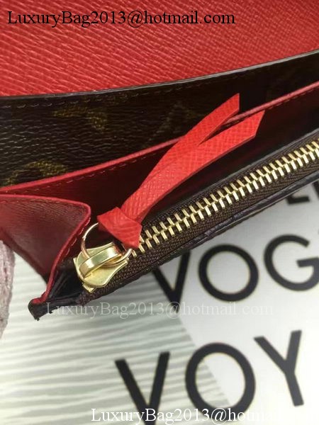 Louis Vuitton Monogram Canvas Emilie Wallet M60696 Red Louis Vuitton Monogram Canvas Emilie Wallet M60696 Red
