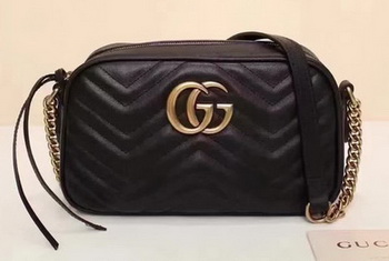 Gucci GG Marmont Matelasse Shoulder Bag 447632 Black