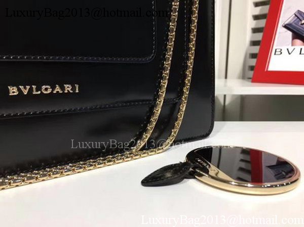 BVLGARI Medium Shoulder Bag Calfskin Leather BG2281 Black