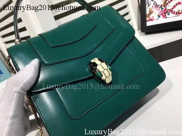 BVLGARI Serpenti Forever Bag Patent Leather BG2280 Green