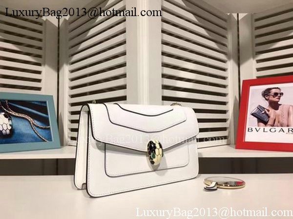 BVLGARI mini Shoulder Bag Calfskin Leather BG2282 White