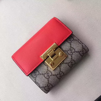 Gucci GG Supreme Canvas Padlock Wallet 453155 Red