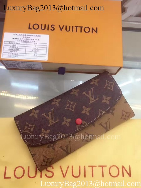 Louis Vuitton Monogram Canvas Emilie Wallet M60136 Red