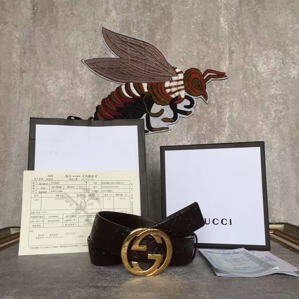 Gucci Original Calf Leather 4.0CM Belt 17419E