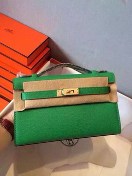 Hermes Kelly 22cm Tote Bag Original Leather KL22 Green