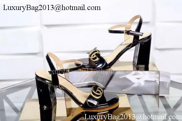 Gucci 80mm Sandal Patent Leather GG1139 Black