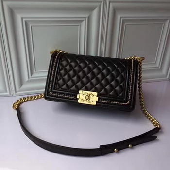 Boy Chanel Flap Shoulder Bag Original Sheepskin Leather A67086 Black