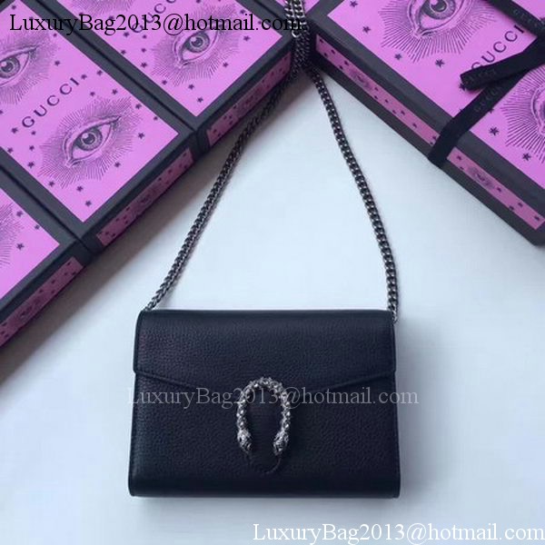 Gucci Dionysus Leather mini Chain Bag 401231 Black