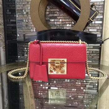 Gucci Padlock Gucci Signature Mini Shoulder Bag 409487 Red