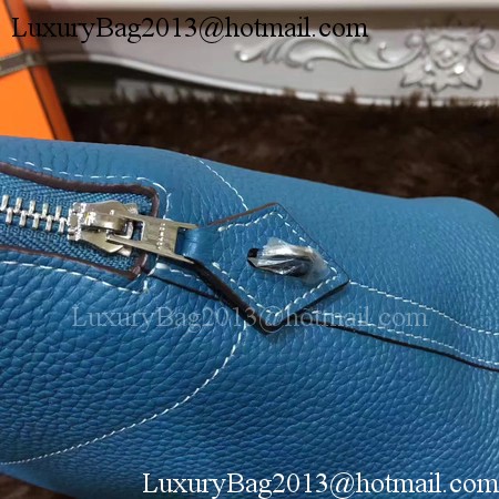 Hermes Bolide 31CM Calfskin Leather Tote Bag B3302 Blue