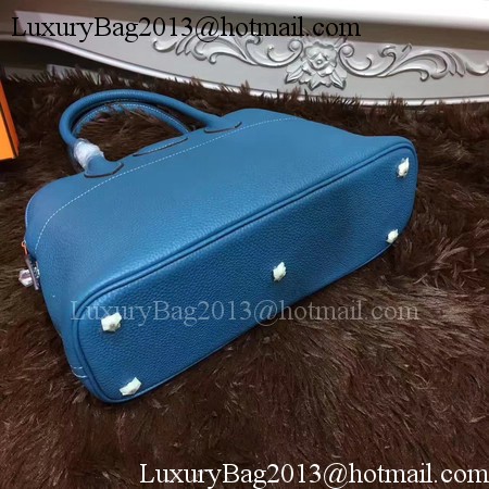 Hermes Bolide 31CM Calfskin Leather Tote Bag B3302 Blue