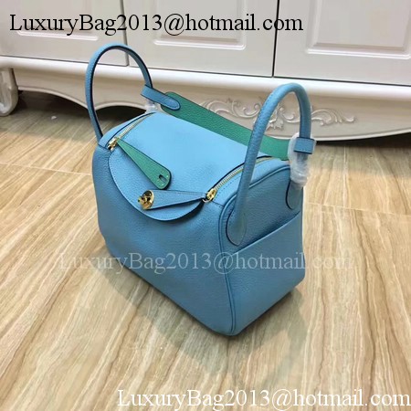 Hermes Lindy 30CM Original Leather Shoulder Bag LD30 Blue&Green