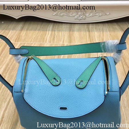 Hermes Lindy 30CM Original Leather Shoulder Bag LD30 Blue&Green