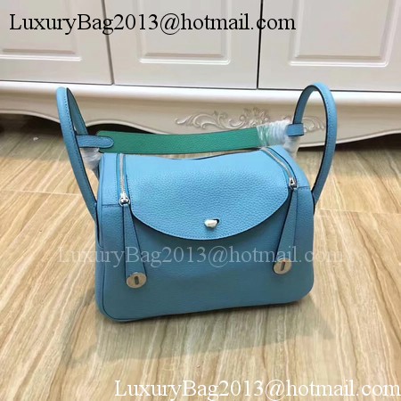 Hermes Lindy 30CM Original Leather Shoulder Bag LD30 Blue&Green