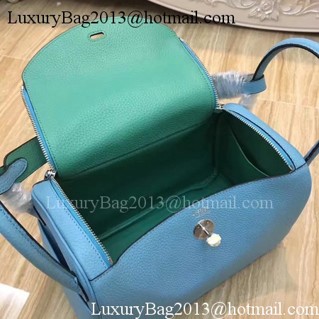 Hermes Lindy 30CM Original Leather Shoulder Bag LD30 Blue&Green