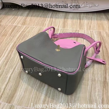 Hermes Lindy 30CM Original Leather Shoulder Bag LD30 Grey&Pink