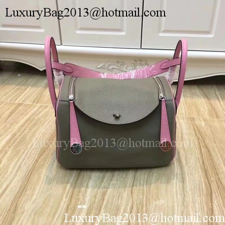 Hermes Lindy 30CM Original Leather Shoulder Bag LD30 Grey&Pink