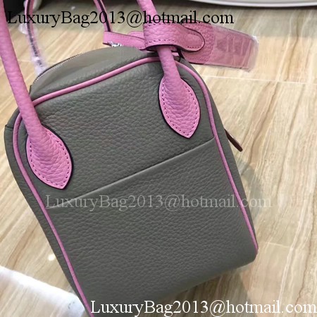 Hermes Lindy 30CM Original Leather Shoulder Bag LD30 Grey&Pink